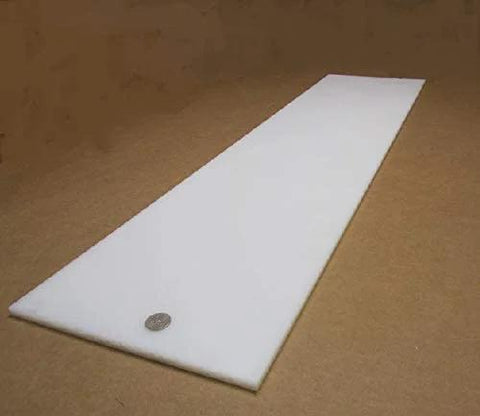 Tough As Nails White UHMW Polyethylene Sheet Five Sixteenth Inch Thick Twelve By Forty Eight Inches Standard Heavy Duty Low Friction
