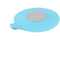 2pcs Silicone Bathroom Drain Stopper Tub Plug Cover for Kitchen Use, blue silicone drain stopper with flat design and central metal disk.