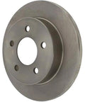 Front view of rear brake rotor for Ford, Centric C-Tek vented steel disc with 4 lug holes and center bore.