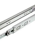 Soft Close Drawer Slides 24 Inch Full Extension Ball Bearing Side Mount Glides for Cabinets and Dressers as seen disassembled.