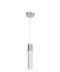 Slick Modern Pendant Light With LED Bubble Crystal Shades for Kitchen Island, Chrome Mini Single Island Fixture
