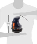 Front view of 6 Inch Waxer Polisher With 3500 RPM 120V Motor, ergonomic palm grip, orange lockable on off switch, shown with dimensions.