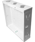 14 Inch In Wall Cable Management Media Box with 20 Gauge Steel Enclosure for Structured Wiring, Glossy White Finish