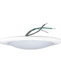 Heavy Duty Six Inch Surface Mount Acrylic Opal Led Ceiling Light Fixture Delivers Straight Fire Brightness With No Fuss Direct Wire Dimming In A Clean 3000k Warm White Finish Built Tough For Wet Spots with wires showing.