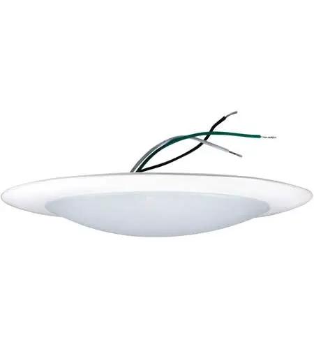 Heavy Duty Six Inch Surface Mount Acrylic Opal Led Ceiling Light Fixture Delivers Straight Fire Brightness With No Fuss Direct Wire Dimming In A Clean 3000k Warm White Finish Built Tough For Wet Spots with wires showing.