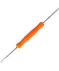 Spudger from Six In One Soldering And PCB Repair Tool Set With Cleaning Tools for electronics repairs, orange handle, metal tips