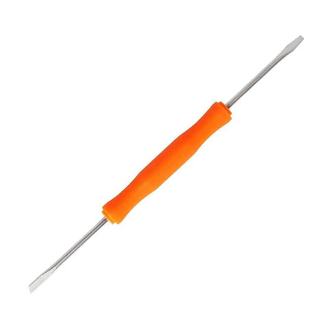 Spudger from Six In One Soldering And PCB Repair Tool Set With Cleaning Tools for electronics repairs, orange handle, metal tips