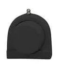 Front view of MUCTBL205CEB 25mm Stainless Steel Single-Row Ball Bearing Pillow Block with black polypropylene cover