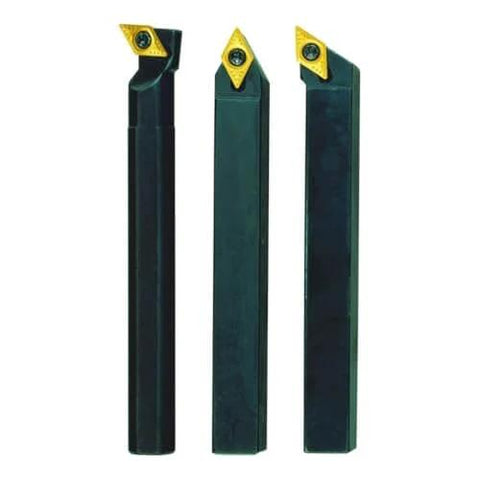 Rugged Cutter Set With Tungsten Inserts For PD 230 E And PD 400 Black Finish With 55 Degree Tungsten Tips Includes Three Holders