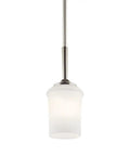 Aubrey 12.75 Inch One Light LED Mini Pendant With Satin Etched Cased Opal Glass In Olde Bronze Finish for kitchen island.