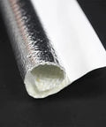 Heavy-Duty Self-Wrap Aluminum Heat Shield Sleeve With Side Entry For Hoses Wiring Harnesses And Cables In Automotive Exhaust
