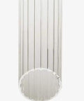 Close-up of modern glass crystal wall sconce, 18x59 cm, showcasing ribbed design for glare-free eye comfort.