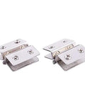 Adjustable Double Clamp Shower Door Hinge Stainless Steel Silver Heavy Duty Glass Door Hardware For Shower Enclosures And Cabinets