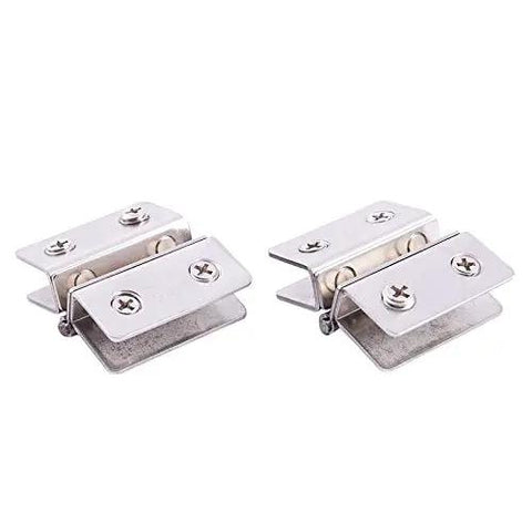Adjustable Double Clamp Shower Door Hinge Stainless Steel Silver Heavy Duty Glass Door Hardware For Shower Enclosures And Cabinets