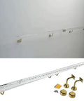 Straight Up Solid Acrylic Railing Kit With Heavy Iron Brackets For Modern Stair Safety And Deck Rails, featuring clear acrylic and gold brackets.