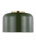Malone Flush Mount 1 Light 60 Watt Olive Steel Ceiling Fixture For Hallway Living Room Modern Home Decor That Looks Dope And Delivers Warm Soft Illumination, close-up of olive steel shade