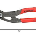 Cobra Water Pump Pliers, 5 Inch, Red, Adjustable Pliers With Self-Locking Teeth, 13 Positions, Pinch Guard for Safe Operation