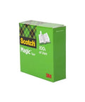 Box of Scotch Magic Tape with green packaging, showing 3M logo