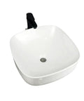 USZWBY Vessel Sinks Bathroom Vessel Sink Household Small Space Ceramic Wash Basin Desktop Art Bathroom Bowl Sink from above showing square design.