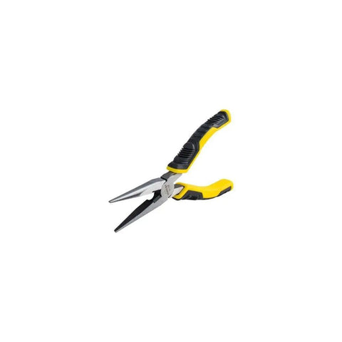 6-Inch Bi-Material Long Nose Pliers with Slip-Resistant Handle and Drop-Forged Steel Build for Hard-To-Reach Spots, angled view
