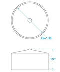 Diagram showing dimensions of Bearing Protector Covers for Boat Trailers Black Plastic Pack Of 2, with inner diameter and height measurements.