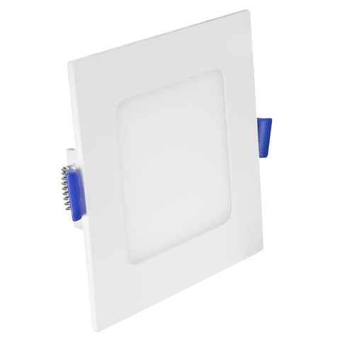 Square Ultra Thin Canless 4 Inch Recessed LED Downlights, 12 Pack, 750 Lumen, 5 CCT Switchable 2700K To 5000K, front view