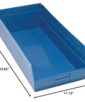 Blue Part Organizer Bins Set 6 Pack 24 Inch Long By 12 Inch Wide By 6 Inch High heavy duty polypropylene with reinforced edges