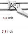 All In One Adjustable Jar And Can Opener No Fuss Stainless Steel Manual Kitchen Gadget with size dimensions for jars, cans, and lids