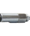 Push-on slotted right-angle grease coupler, silver metal automotive part.