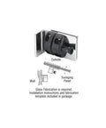 Rock Solid 316 Polished Stainless Steel Gate Latch For Half Inch Tempered Glass Square Post And Wall Mount Out Swinging Doors diagram showing installation details