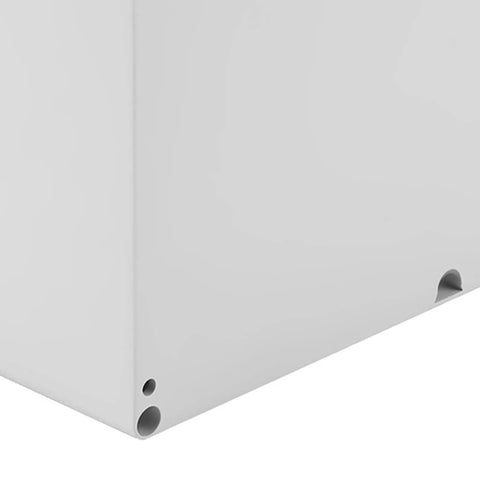 Close-up corner view of Electrical Junction Box Enclosure Made From Premium ABS Plastic For Indoor And Outdoor Control Panels, white