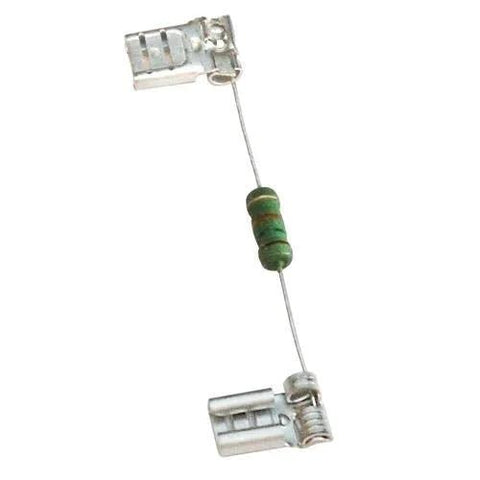 Bleed resistor for start capacitors, 15K ohm, Mars 93106 QC-13, green axial resistor with metal end terminals