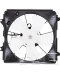 Direct Fit Cooling Fan Assembly For Honda Civic Heavy Duty Black Shroud Ultra Quiet Motor with a white fan blade and black housing.