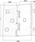 Diagram of Two Pack 43 By 17mm Zinc Alloy Cabinet Door Hinges, showing dimensions for Furniture Decor, Vintage Retro Style Hardware.
