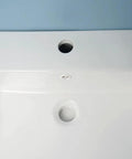 USZWBY Vessel Sinks Bathroom Vessel Sink Simple Ceramic Above-Ground Basin close-up of sink with overflow and drain holes