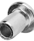 Close-up of a chrome-plated steel dowel center from the Pro Grade Hollow Dowel And Tenon Center Pin Kit For Woodworking.