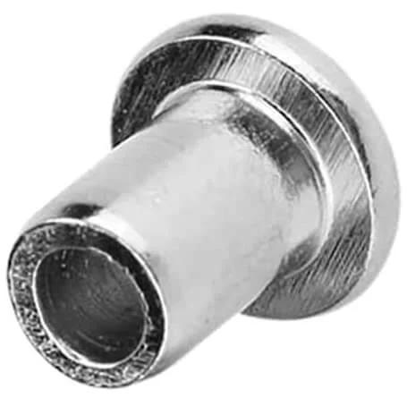 Close-up of a chrome-plated steel dowel center from the Pro Grade Hollow Dowel And Tenon Center Pin Kit For Woodworking.