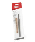 Oregon depth gauge tool with flat file for chainsaw chain in packaging, front view.