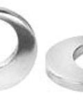 Cragar offset-hole mag washers, silver stainless steel, two shown