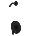 Pfirst Modern Tub And Shower Valve Trim Kit With Shower Arm And Matte Black Finish 1 Handle Valve Not Included ADA Compliant Accessory For 2 Hole Install Modern Bath Upgrade