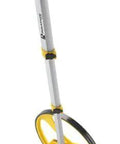 Heavy Duty Measuring Wheel With Smooth Rolling Action And Ergonomic Grip For Dead Accurate Yard Marking And Contractor Job Site Hustle That Keeps Your Distance Measurements On Point So You Can Finish Fast Today features a yellow ergonomic handle and a large measuring wheel.