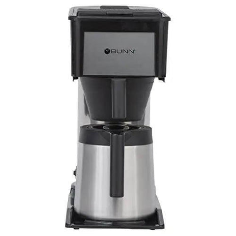 Front view of Speed Brew 10-Cup Home Coffee Brewer With Stainless Steel Hot Water Tank Keeps Water Hot For Quick Brews 70 Oz Capacity Thermal Carafe Black Finish Easy-Access Lid