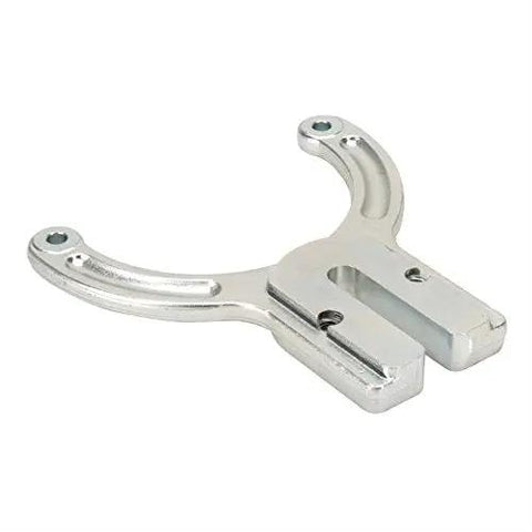 Street Tough Steel Alternator Bracket And Pulley Kit For 1946 To 1953 Ford And Mercury Flathead V8s on a silver steel bracket.
