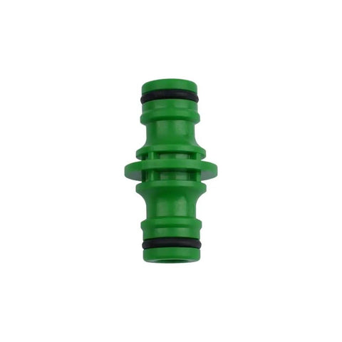 10 Pack Double Male Hose Pipe Connectors Quick Fit Plastic Adapters With Rubber O Ring For Garden Watering Hoses ABS Quick Connectors No Leak Easy Snap On Durable Outdoor Use, shown in close-up image.