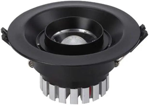 DJVHSRI Recessed Lighting Housing Trim Kits Adjustable Angle Ceiling Downlight Thin Round Led Recessed Spot Light in black finish.