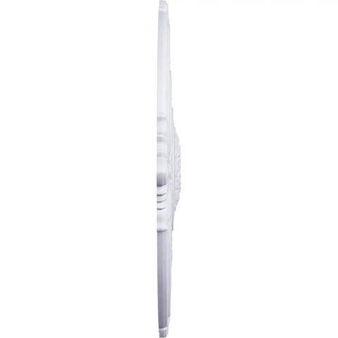 Side view of Attica Ceiling Medallion Thirty Nine And A Half Inch Outer Diameter Two And A Half Inch Projection Factory Primed White.
