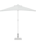 Granite Rectangular Parasol Base With Two Adapters 55.1 Lbs Beefy Heavy Duty Umbrella Stand supporting a white parasol