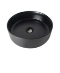 USZWBY Vessel Sinks Nordic Matte Black Round Art Sink Household Ceramic Above Counter Wash Basin Bathroom Bowl Sink top view