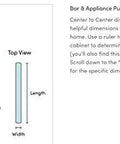 Diagram of Riverside Pull In Honey Bronze Finish, 5 1/16 Inch Length, showing dimensions for cabinet and door installation.