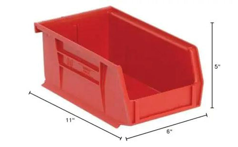 Ultra Stack And Hang Built Tough Heavy Duty Part Organizer Red Bins 11 Inch Long By 6 Inch Wide By 5 Inch High 12 Pack Durable Polypropylene Bins